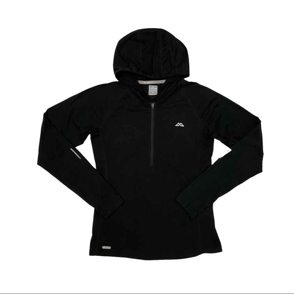 KATHMANDU Women’s Drimotion 1/4 Zip Long Sleeve with Hood Black Size 10